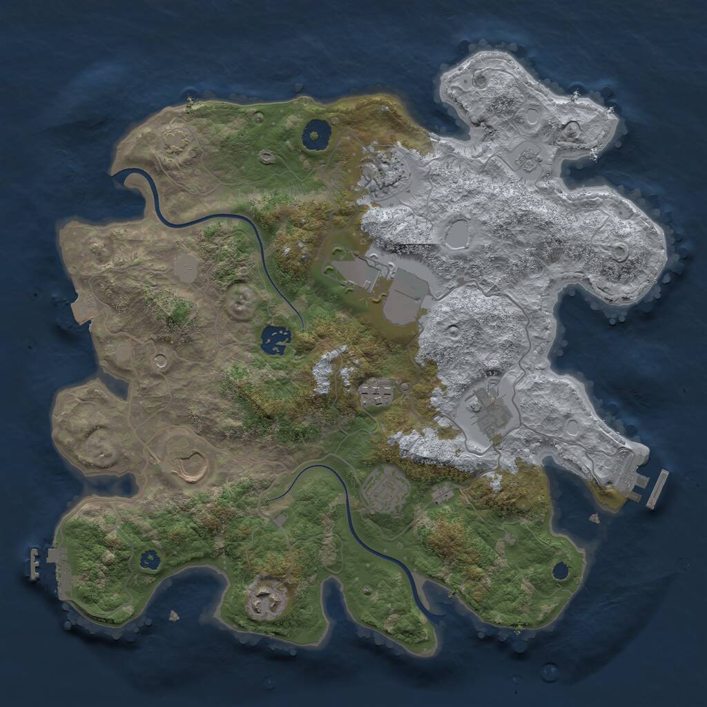 Rust Map: Procedural Map, Size: 3500, Seed: 5495102, 14 Monuments