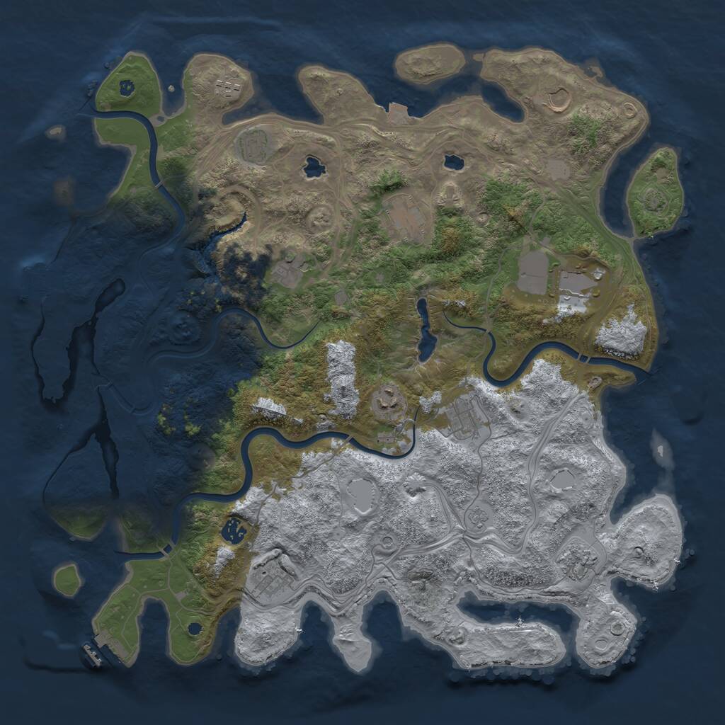 Rust Map: Procedural Map, Size: 4500, Seed: 3026792, 17 Monuments