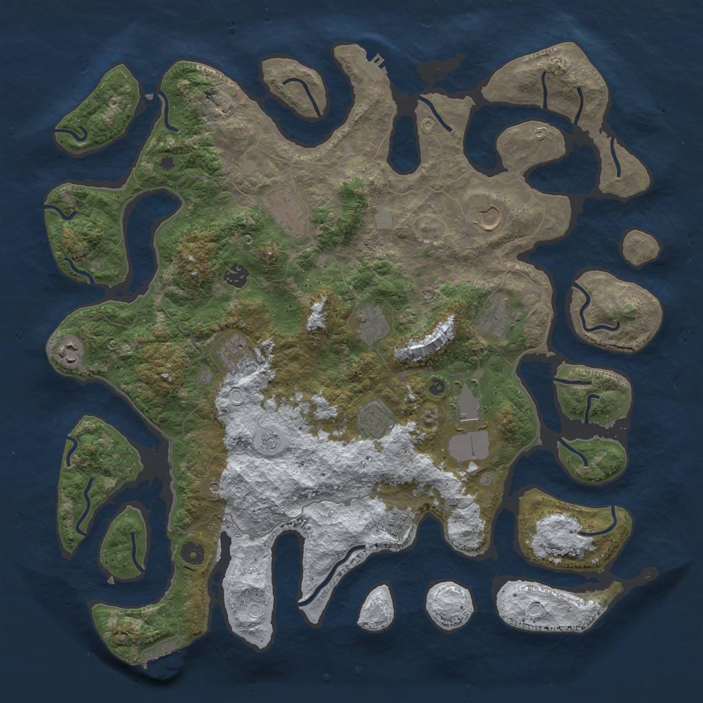 Rust Map: Procedural Map, Size: 4500, Seed: 4089619, 19 Monuments