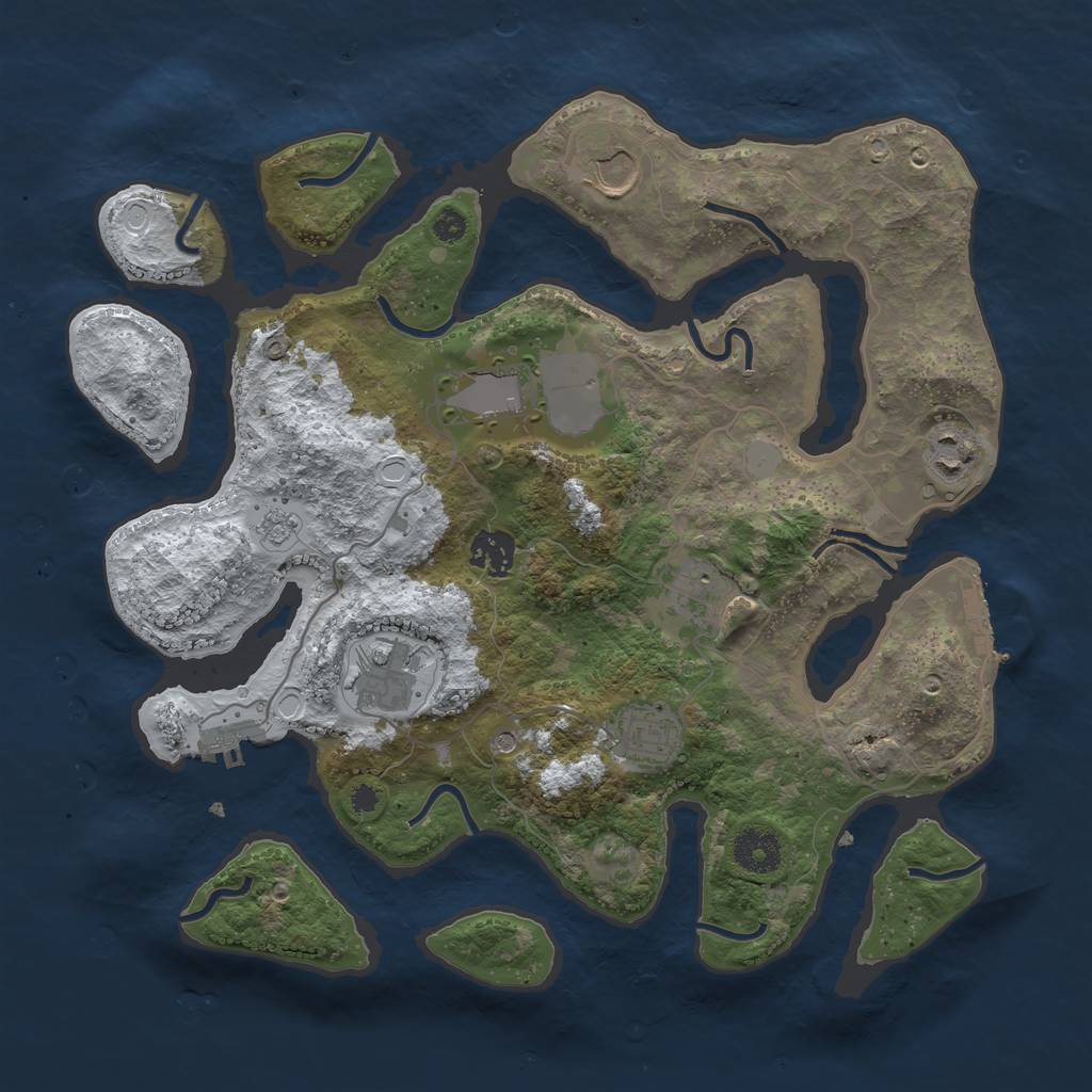 Rust Map: Procedural Map, Size: 3500, Seed: 5118806, 16 Monuments