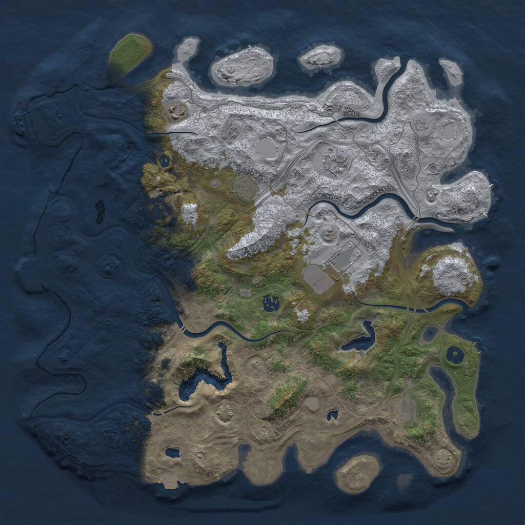 Rust Map: Procedural Map, Size: 4500, Seed: 1117404, 14 Monuments