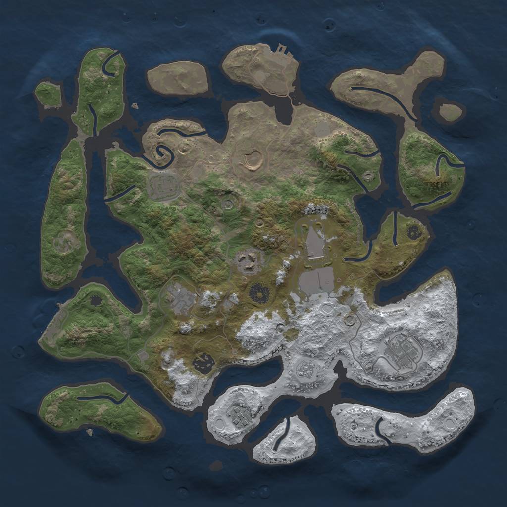 Rust Map: Procedural Map, Size: 3700, Seed: 280308, 17 Monuments