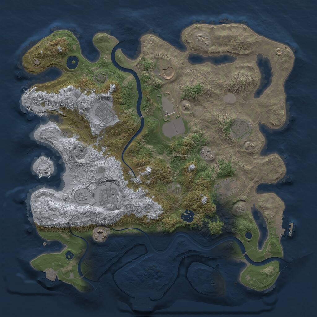 Rust Map: Procedural Map, Size: 3700, Seed: 855225, 15 Monuments