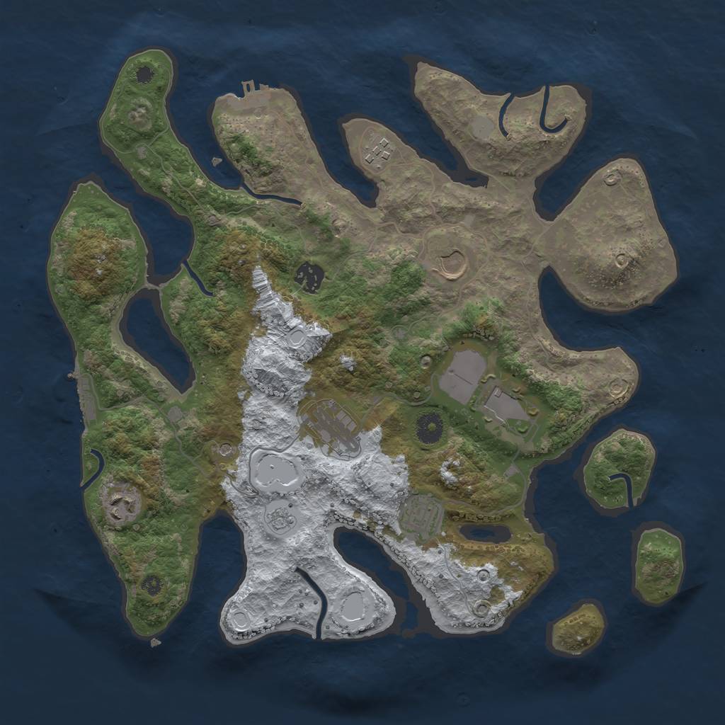 Rust Map: Procedural Map, Size: 3700, Seed: 2938959, 16 Monuments