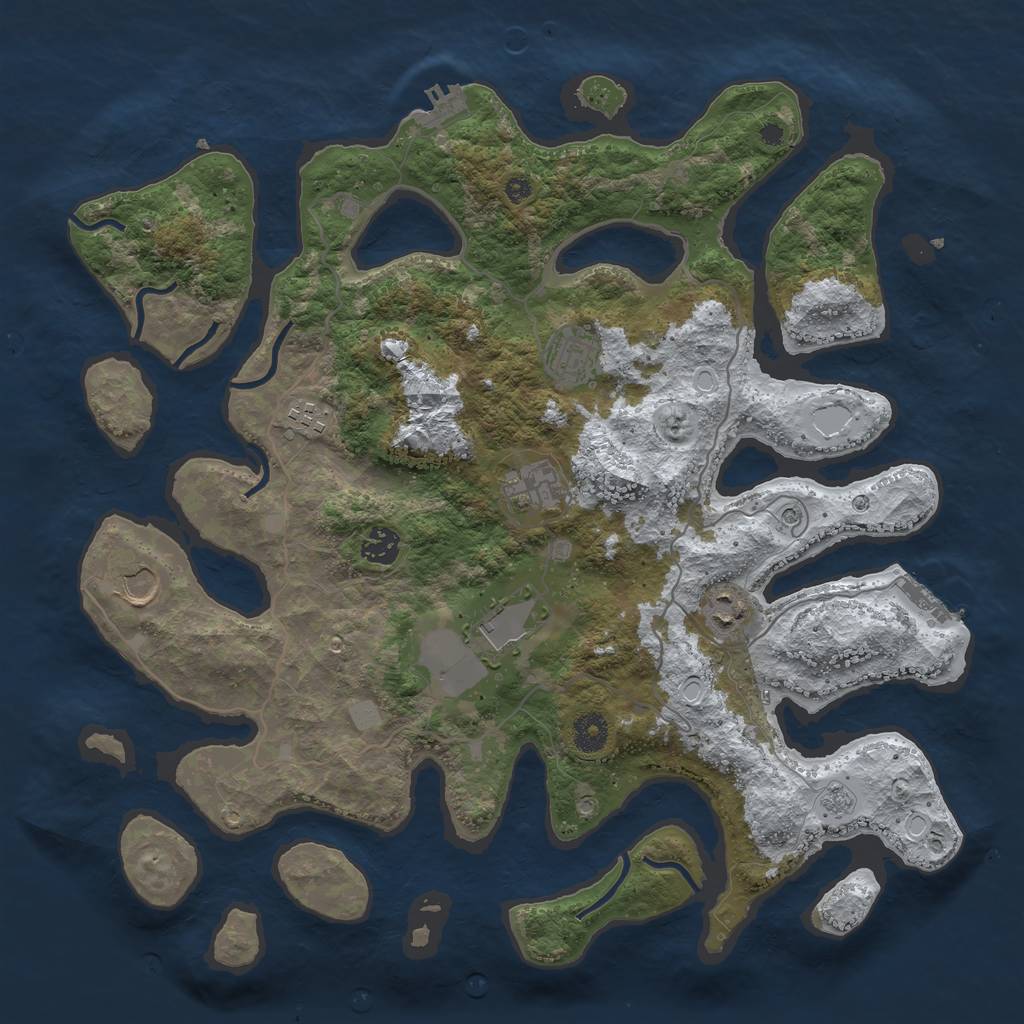 Rust Map: Procedural Map, Size: 4000, Seed: 788946004, 16 Monuments