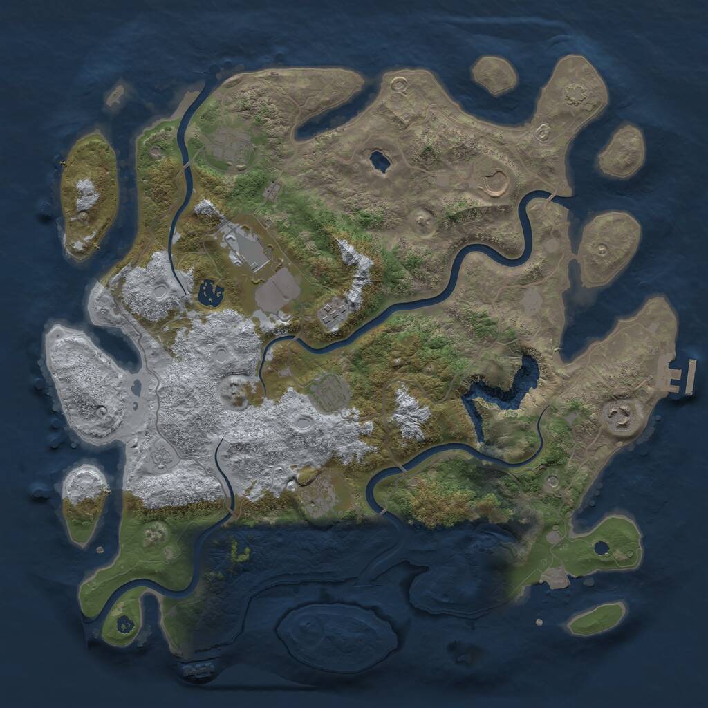 Rust Map: Procedural Map, Size: 4050, Seed: 1555347872, 14 Monuments