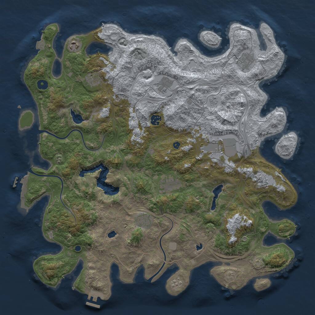 Rust Map: Procedural Map, Size: 4500, Seed: 5842302, 16 Monuments