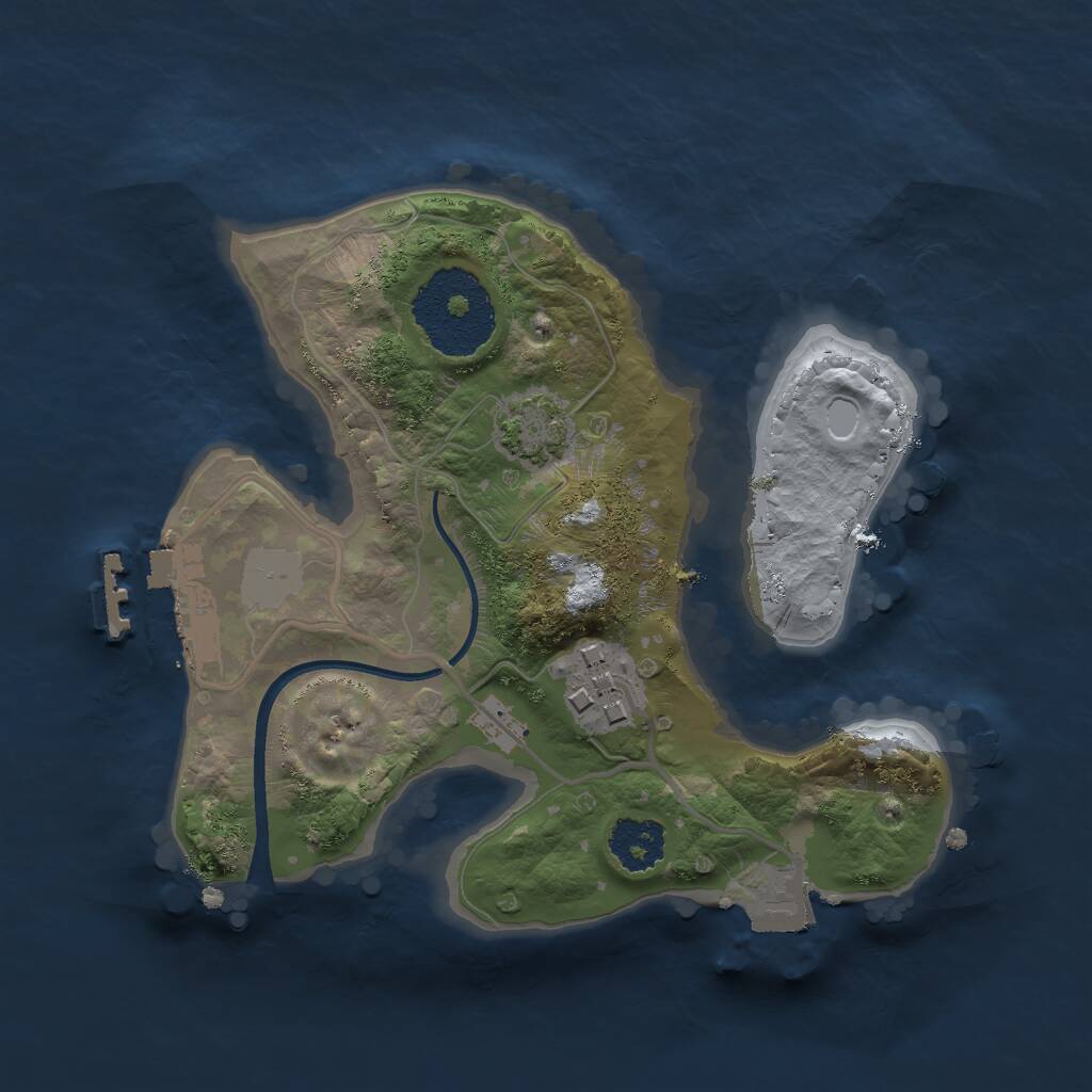 Rust Map: Procedural Map, Size: 2000, Seed: 789458989, 4 Monuments