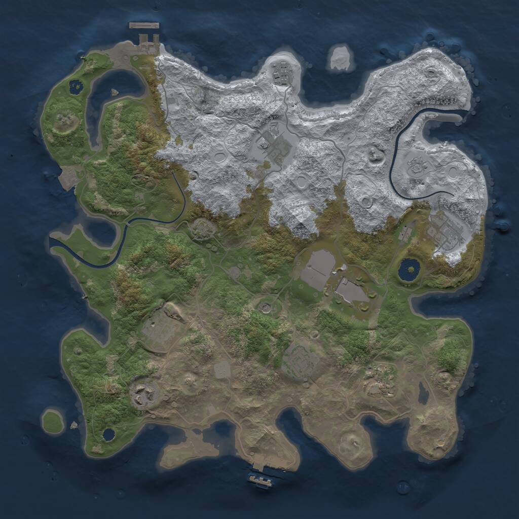 Rust Map: Procedural Map, Size: 3500, Seed: 1024799, 14 Monuments