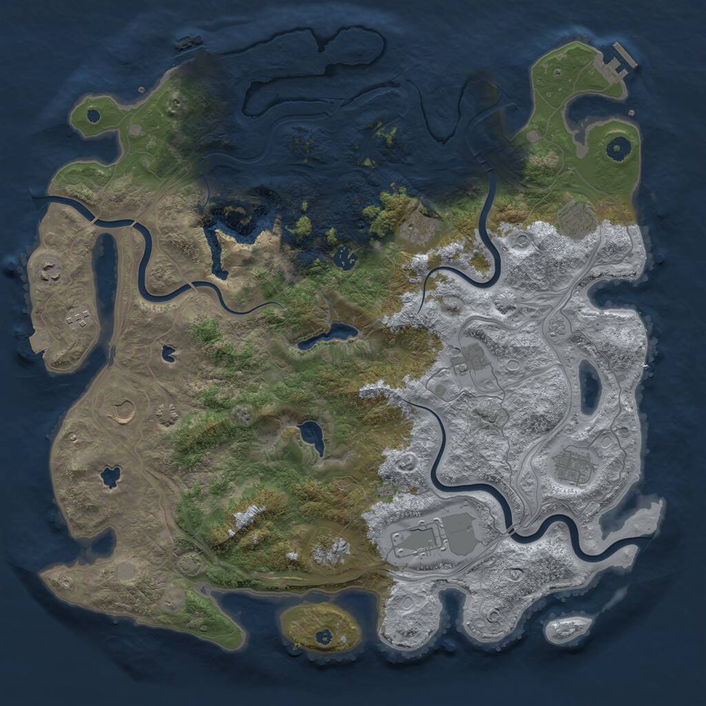 Rust Map: Procedural Map, Size: 4500, Seed: 45088, 16 Monuments