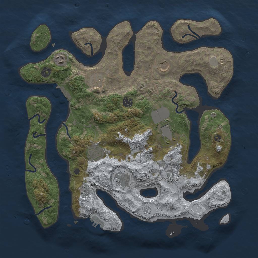 Rust Map: Procedural Map, Size: 3700, Seed: 6143405, 18 Monuments