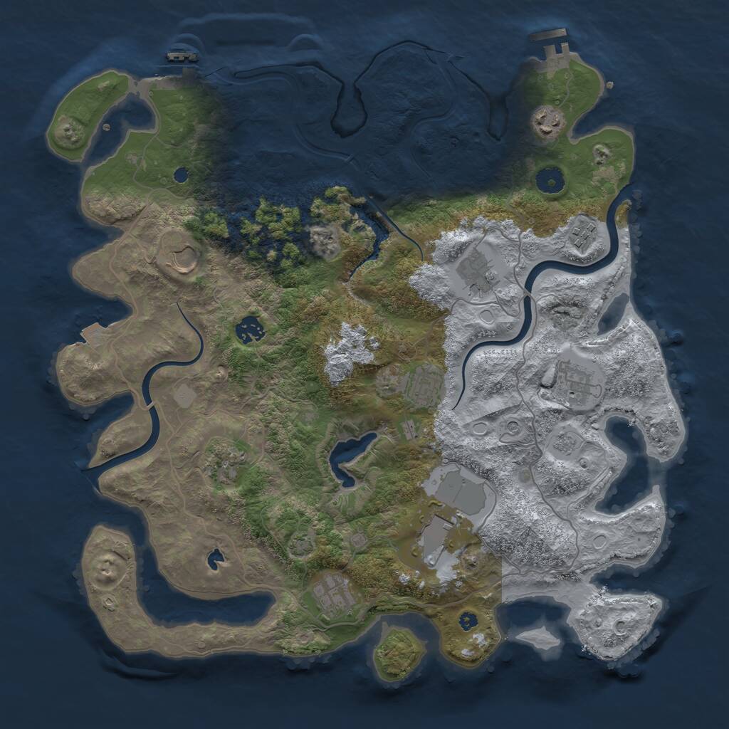 Rust Map: Procedural Map, Size: 4000, Seed: 220220405, 16 Monuments