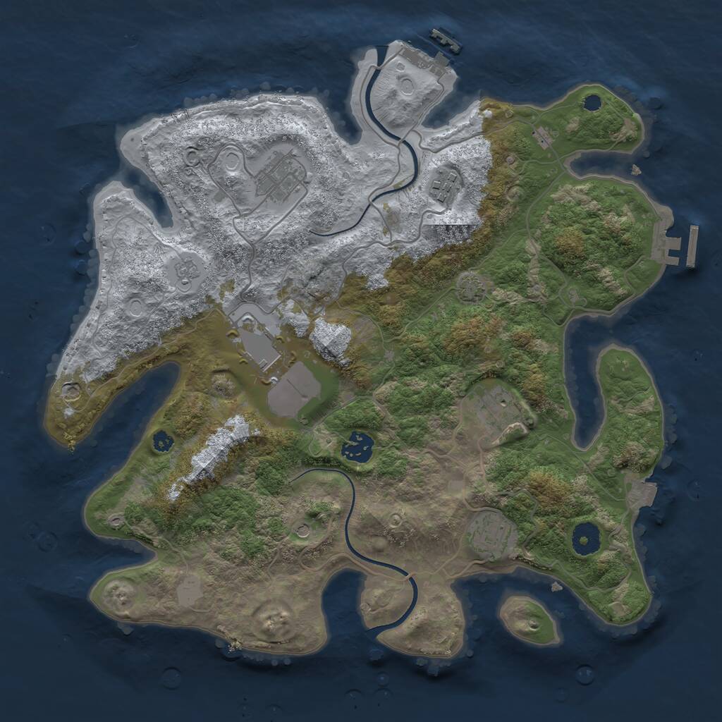 Rust Map: Procedural Map, Size: 3500, Seed: 2021312, 12 Monuments