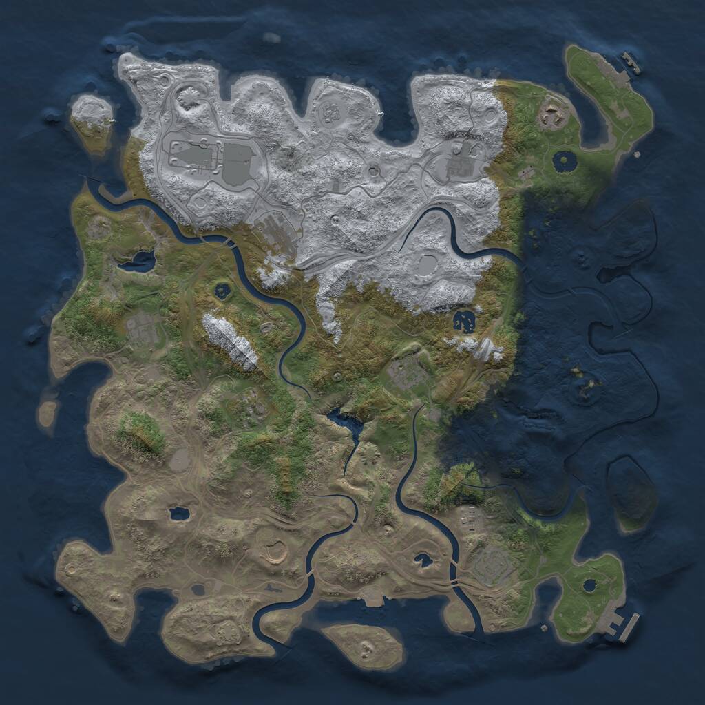 Rust Map: Procedural Map, Size: 4500, Seed: 304837, 17 Monuments