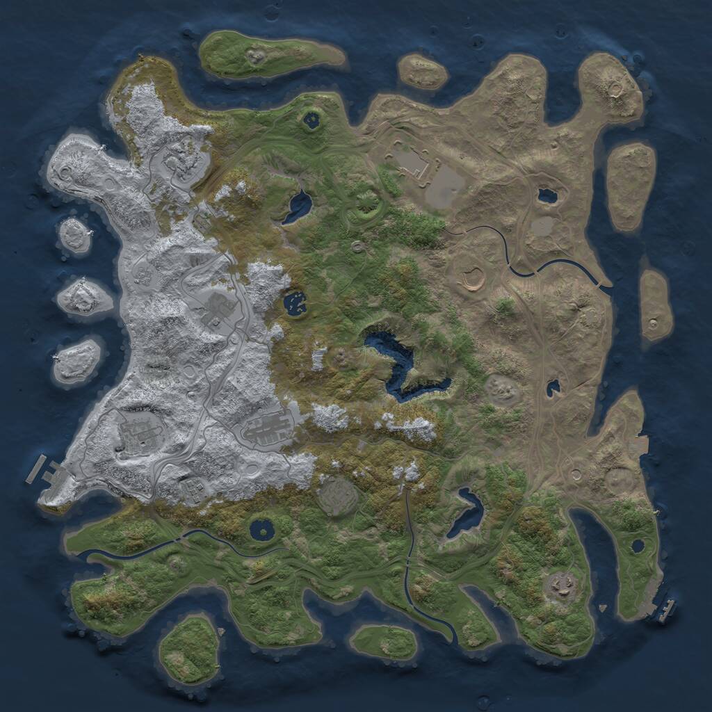 Rust Map: Procedural Map, Size: 4500, Seed: 107946, 16 Monuments