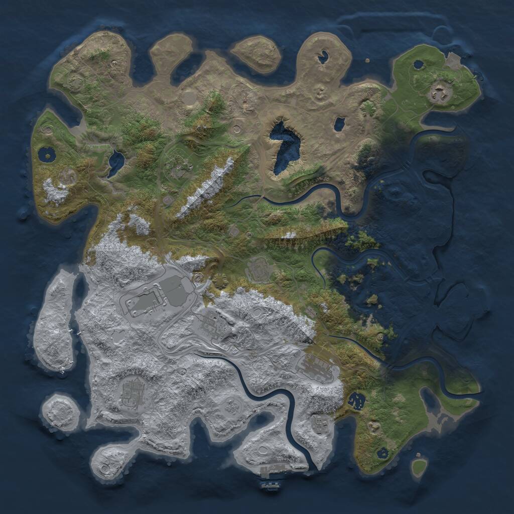 Rust Map: Procedural Map, Size: 4500, Seed: 2036185, 15 Monuments