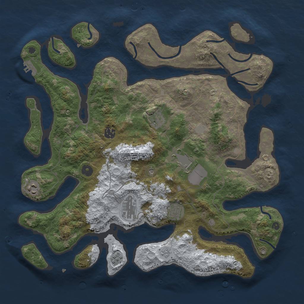 Rust Map: Procedural Map, Size: 4000, Seed: 641772361, 15 Monuments