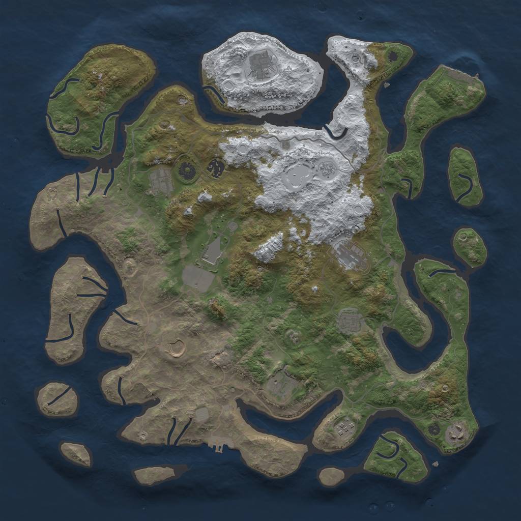 Rust Map: Procedural Map, Size: 4500, Seed: 1133078, 19 Monuments