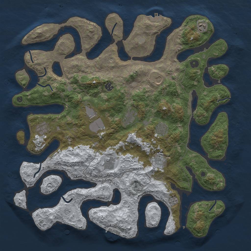 Rust Map: Procedural Map, Size: 4500, Seed: 2626744, 19 Monuments