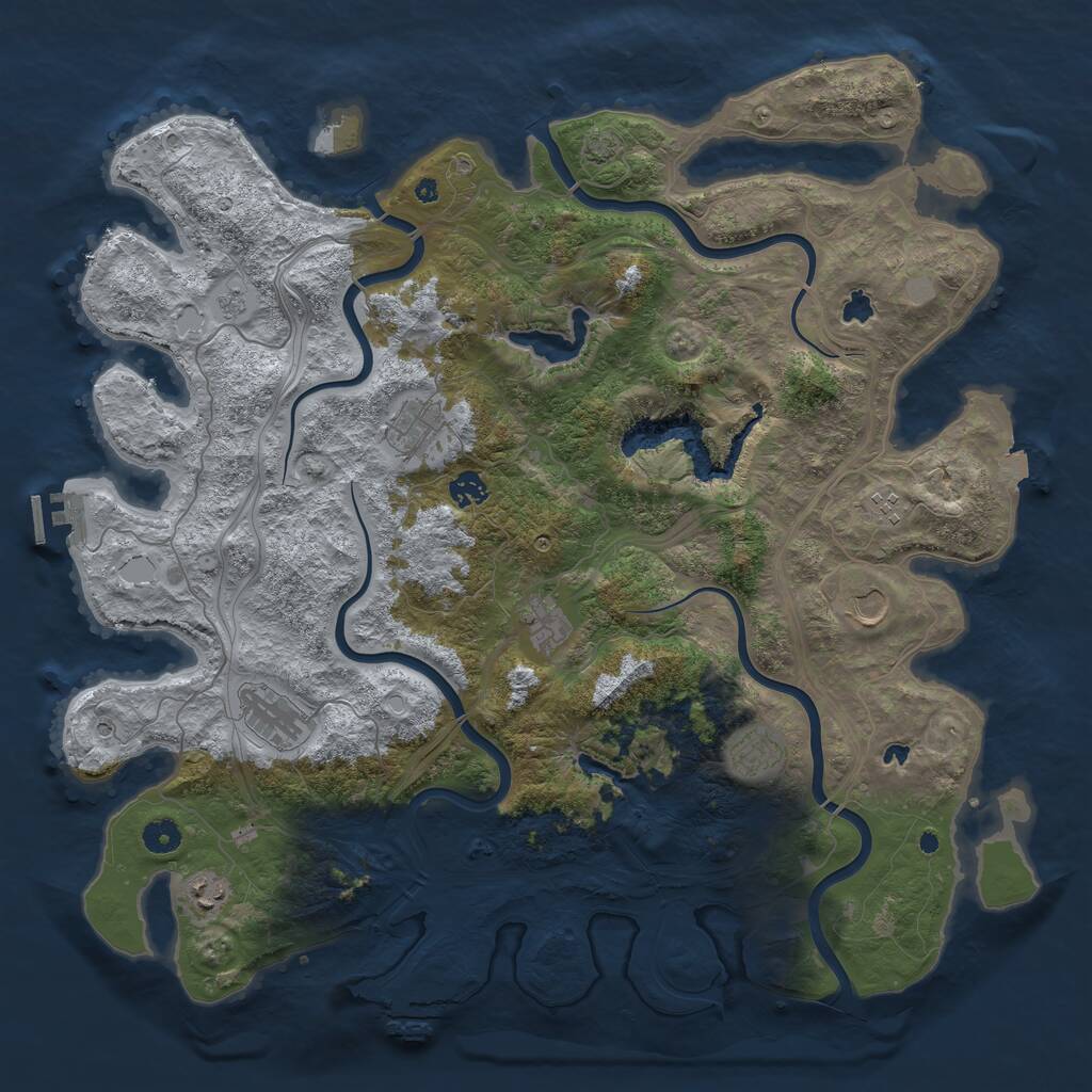 Rust Map: Procedural Map, Size: 4500, Seed: 1749129, 14 Monuments