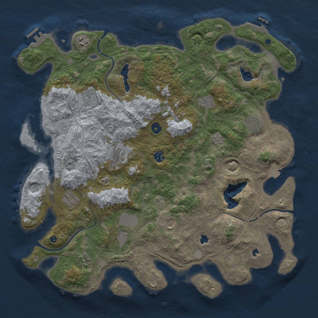 Rust Map: Procedural Map, Size: 4500, Seed: 4898503, 17 Monuments