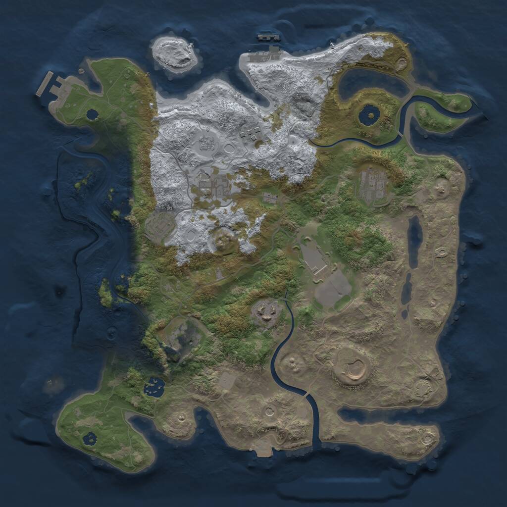 Rust Map: Procedural Map, Size: 3700, Seed: 2026468, 15 Monuments