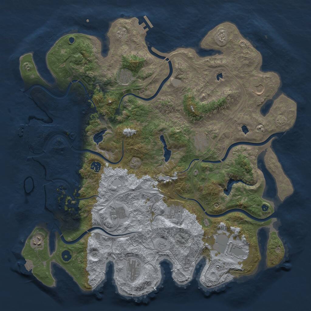 Rust Map: Procedural Map, Size: 4500, Seed: 1676707, 16 Monuments