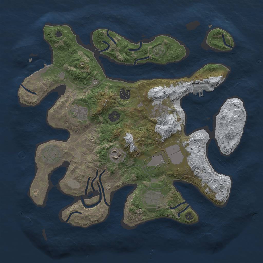 Rust Map: Procedural Map, Size: 3500, Seed: 271479, 15 Monuments