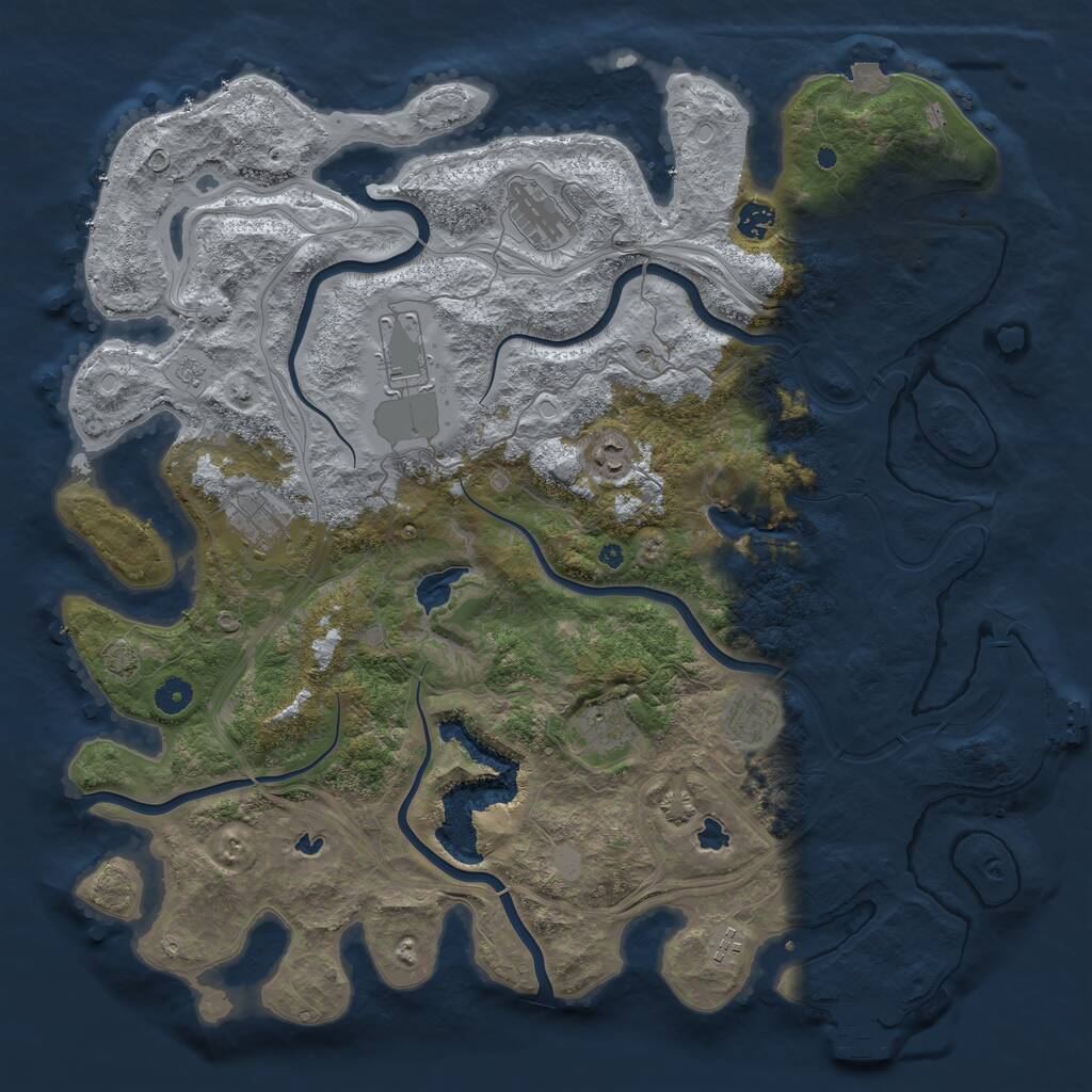 Rust Map: Procedural Map, Size: 4500, Seed: 5875847, 14 Monuments