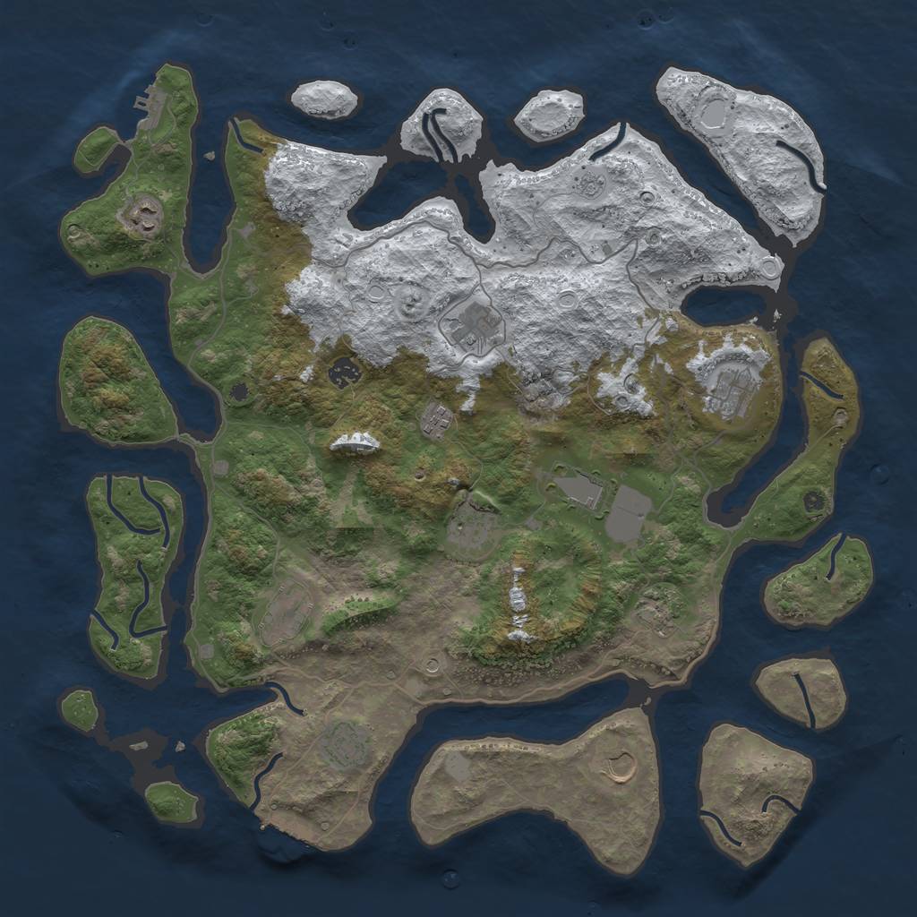 Rust Map: Procedural Map, Size: 4500, Seed: 1482378, 20 Monuments