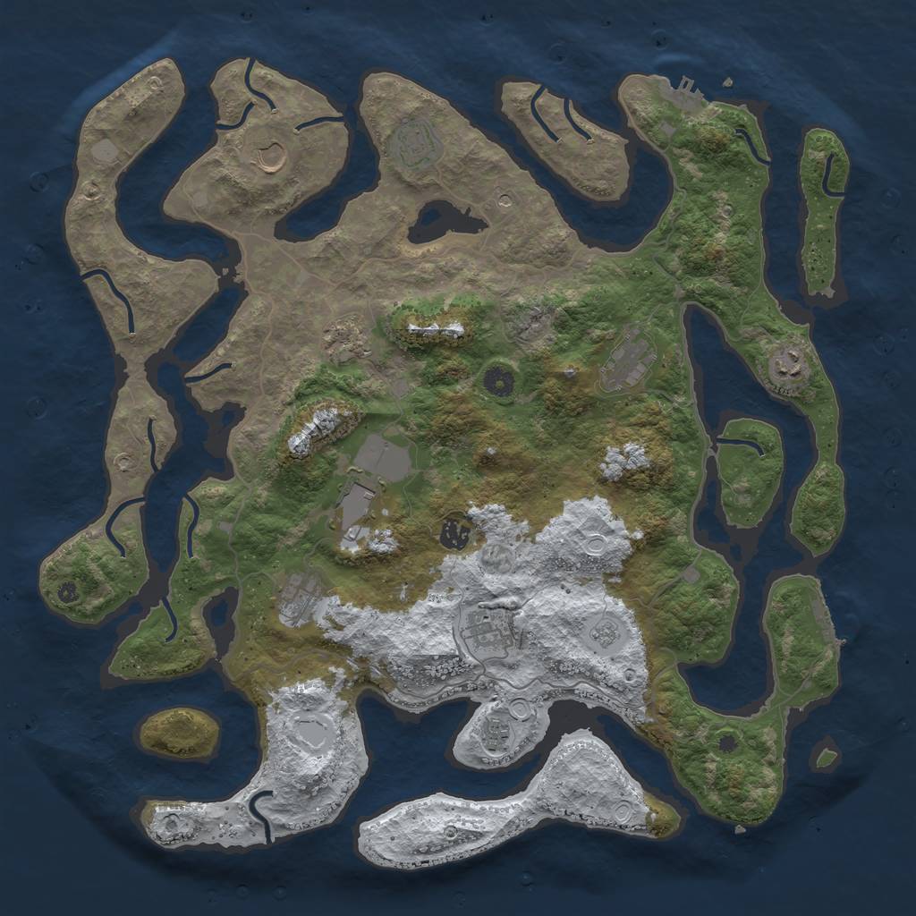 Rust Map: Procedural Map, Size: 4500, Seed: 5984706, 19 Monuments