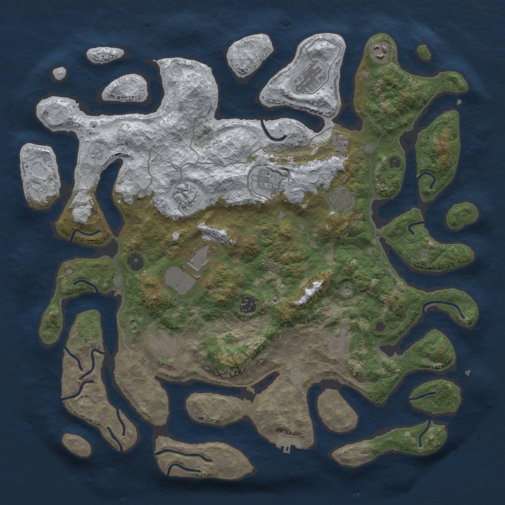 Rust Map: Procedural Map, Size: 4500, Seed: 1905037, 18 Monuments