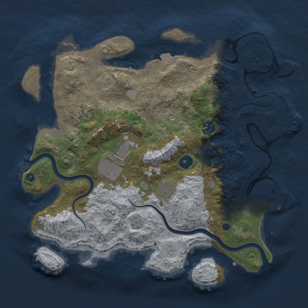 Rust Map: Procedural Map, Size: 3500, Seed: 6114968, 11 Monuments