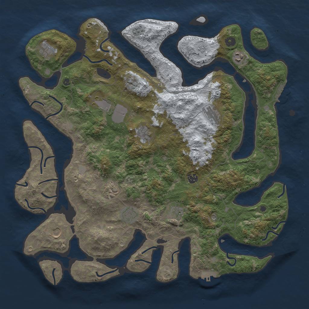Rust Map: Procedural Map, Size: 4500, Seed: 686692, 20 Monuments