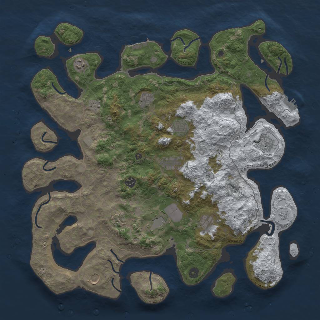 Rust Map: Procedural Map, Size: 4500, Seed: 3311649, 20 Monuments