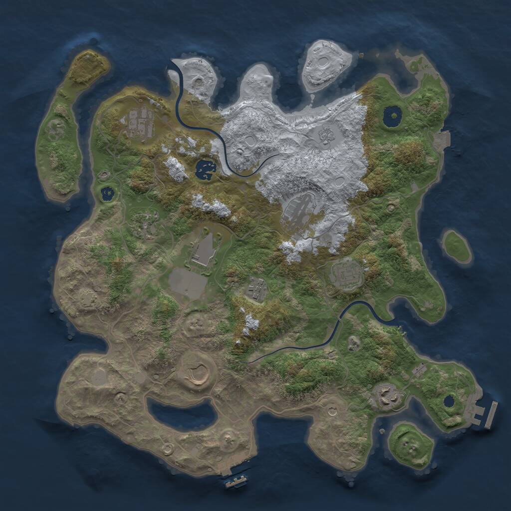 Rust Map: Procedural Map, Size: 3700, Seed: 5108594, 15 Monuments