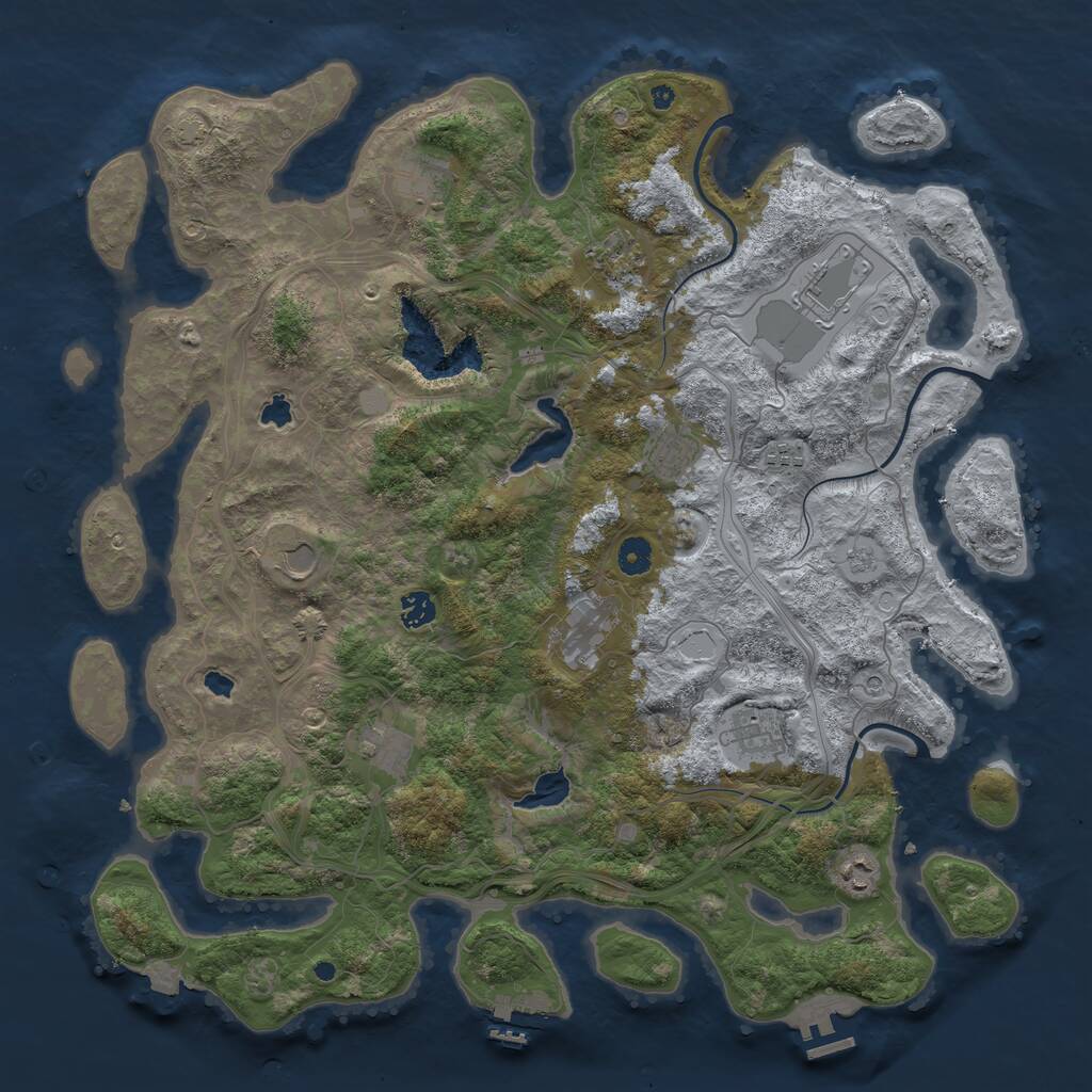 Rust Map: Procedural Map, Size: 4500, Seed: 2676189, 17 Monuments