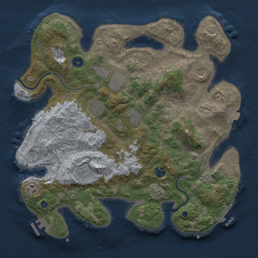 Rust Map: Procedural Map, Size: 3700, Seed: 685814, 15 Monuments