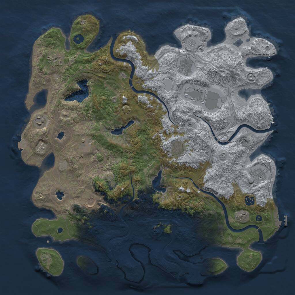 Rust Map: Procedural Map, Size: 4500, Seed: 2475300, 16 Monuments