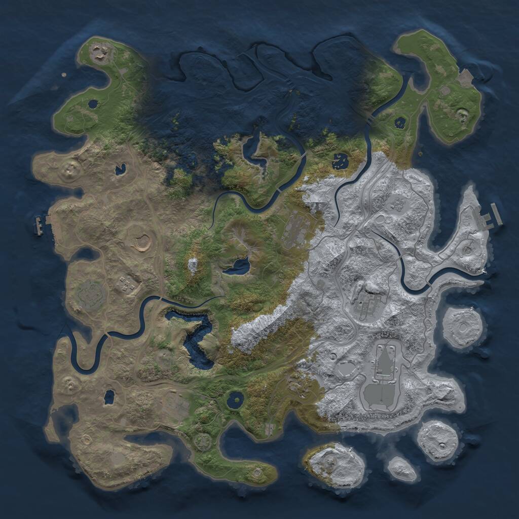 Rust Map: Procedural Map, Size: 4500, Seed: 2287130, 16 Monuments