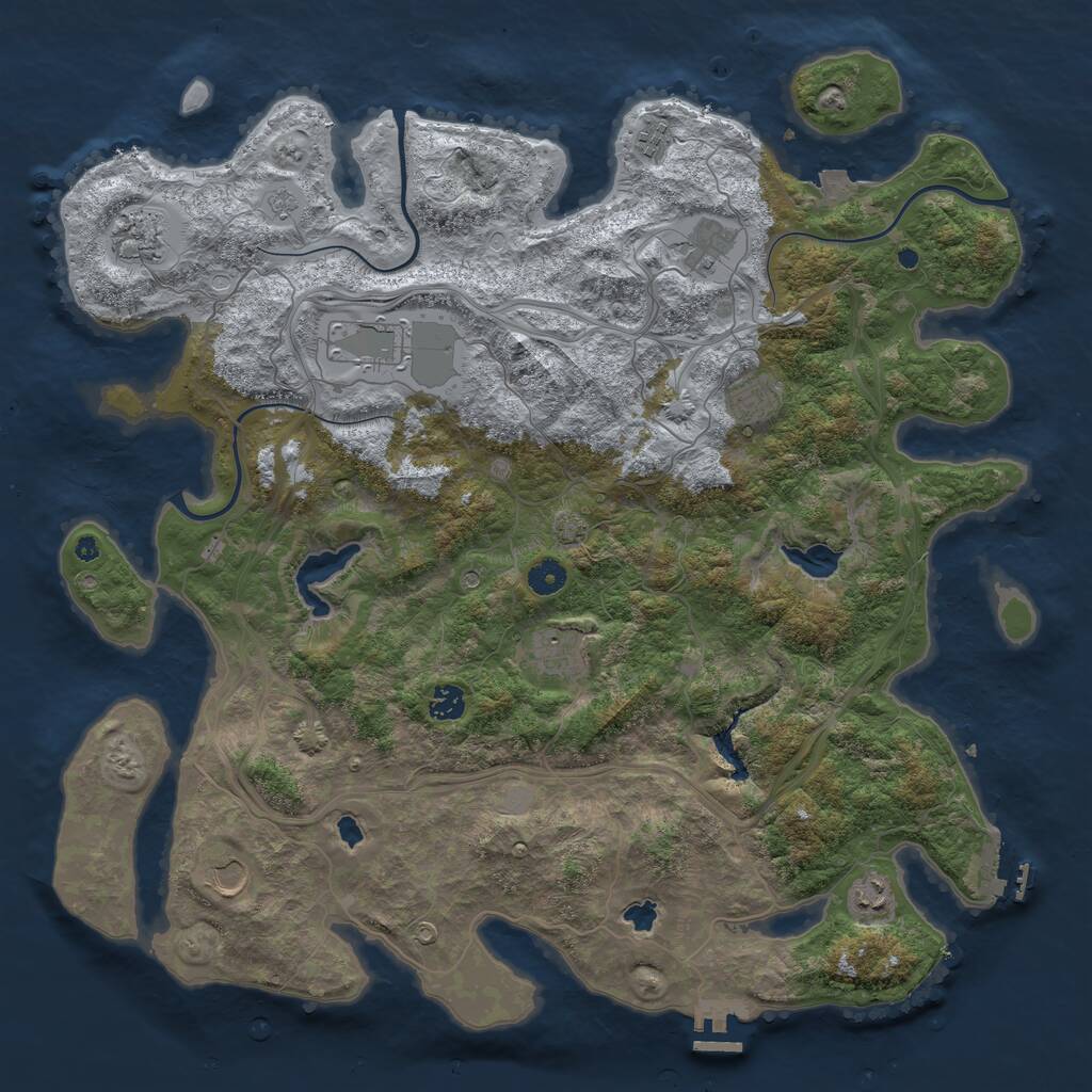 Rust Map: Procedural Map, Size: 4500, Seed: 4922464, 15 Monuments