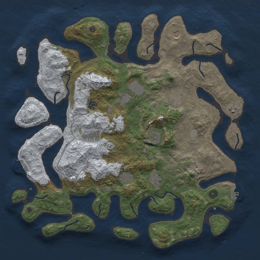 Rust Map: Procedural Map, Size: 4500, Seed: 5852966, 19 Monuments