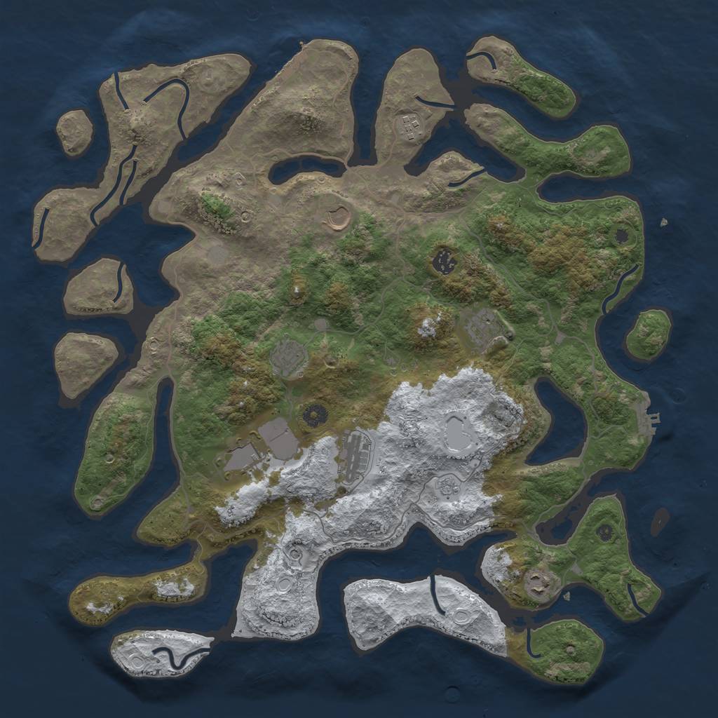 Rust Map: Procedural Map, Size: 4500, Seed: 1935568, 17 Monuments