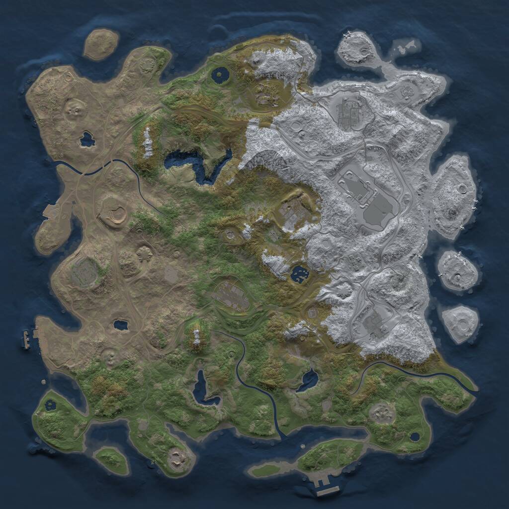 Rust Map: Procedural Map, Size: 4500, Seed: 6358519, 17 Monuments