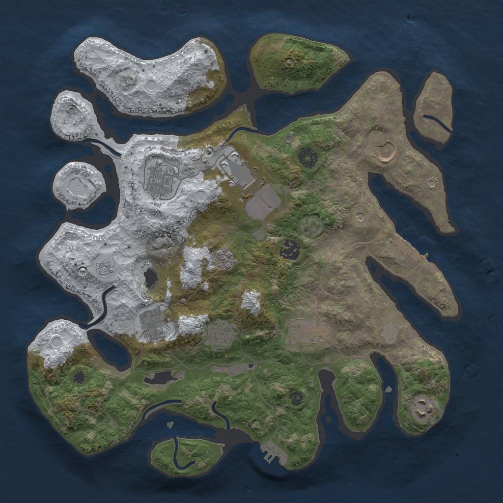Rust Map: Procedural Map, Size: 3700, Seed: 5326673, 18 Monuments
