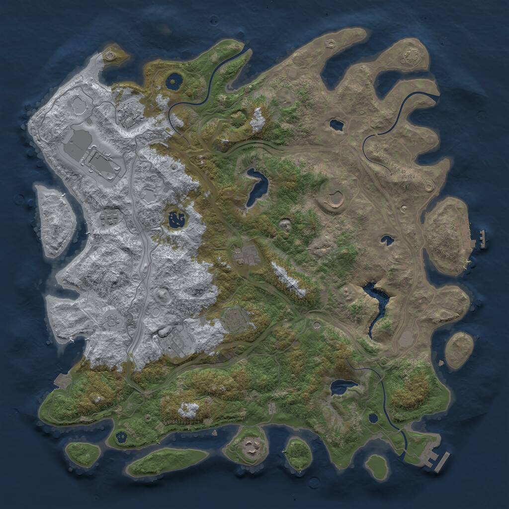 Rust Map: Procedural Map, Size: 4500, Seed: 649233, 15 Monuments