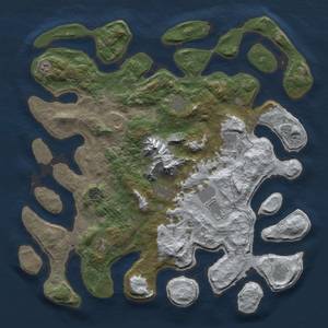 Thumbnail Rust Map: Barren, Size: 5000, Seed: 712372, 13 Monuments