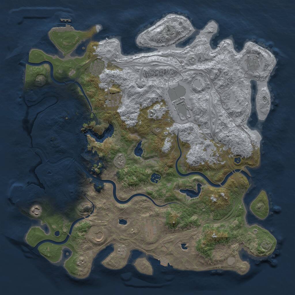 Rust Map: Procedural Map, Size: 4500, Seed: 5390583, 16 Monuments