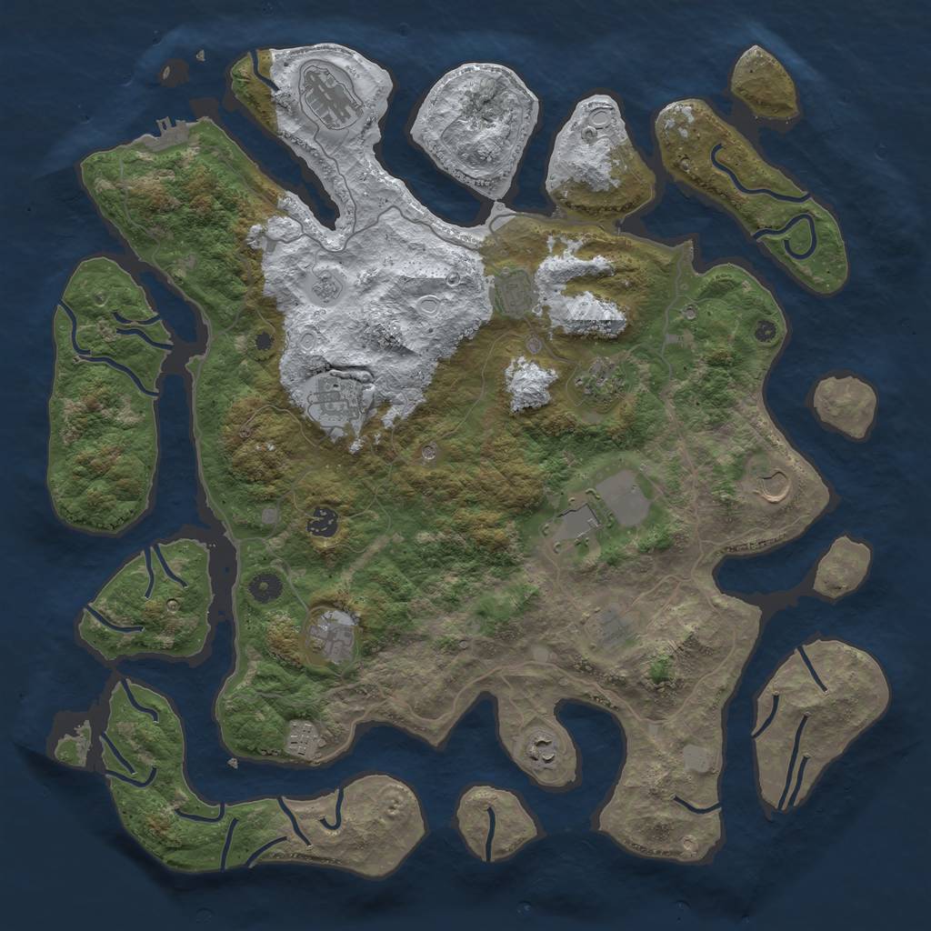 Rust Map: Procedural Map, Size: 4500, Seed: 1086657, 19 Monuments
