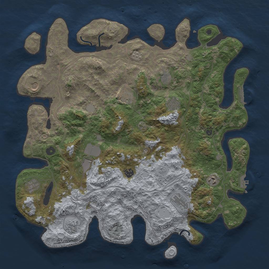 Rust Map: Procedural Map, Size: 4500, Seed: 123331, 19 Monuments
